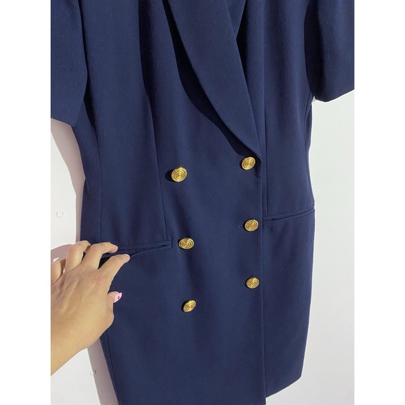 Atrium Collection Navy Blue Double-Breasted Blazer Dress - Picture 9 of 14